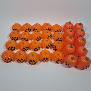 30 VTG Halloween Pumpkin Jack O Lantern Plastic Blow Mold String Light Covers